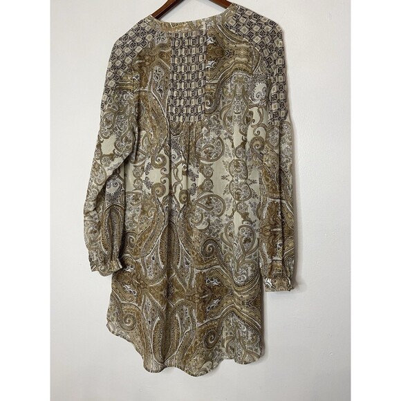 Lane Bryant Women's 14 16 Brown Gold long Sleeve Tunic Top NWT Cover Up - Picture 7 of 7